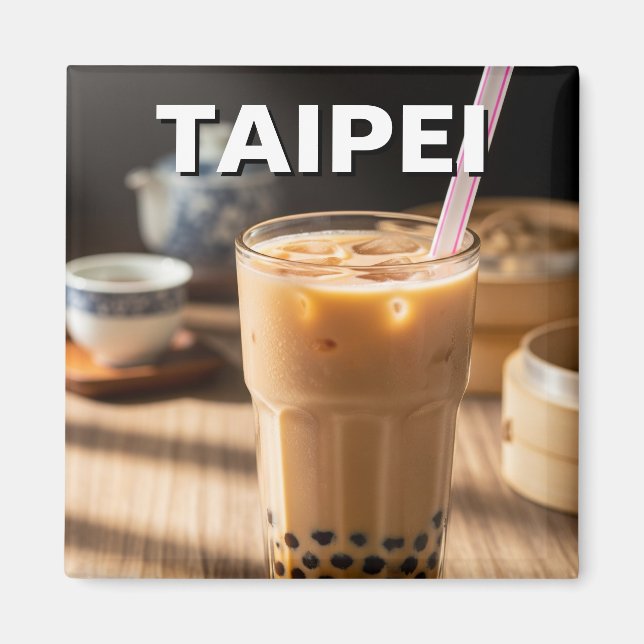 Taiwan Boba Bubble Tea Magnet (Front)