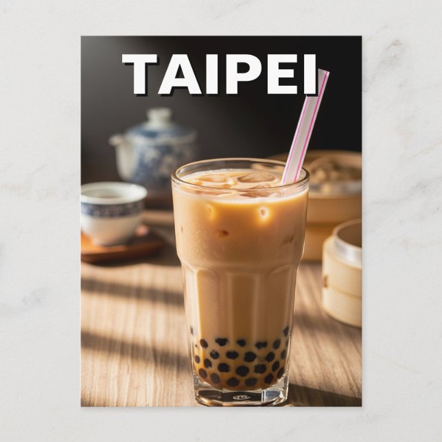Taiwan Boba Bubble Tea Postcard (Front)