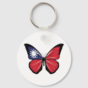 Taiwan Butterfly Flag Keychain