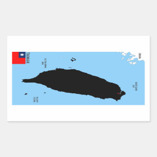 taiwan country political map flag sticker