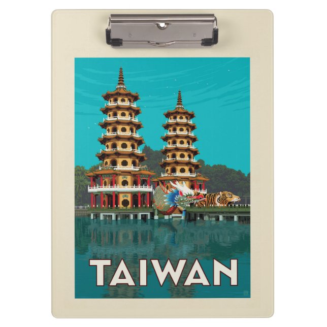 Taiwan | Dragon And Tiger Pagodas Clipboard (Front)