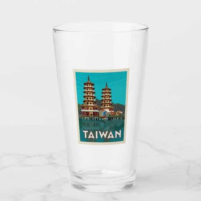 Taiwan | Dragon And Tiger Pagodas Glass (Front)