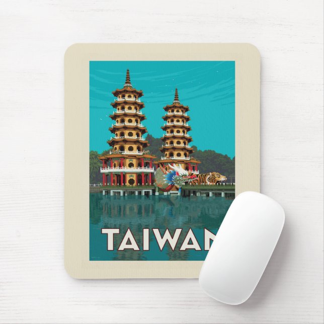 Taiwan | Dragon And Tiger Pagodas Mouse Pad (With Mouse)