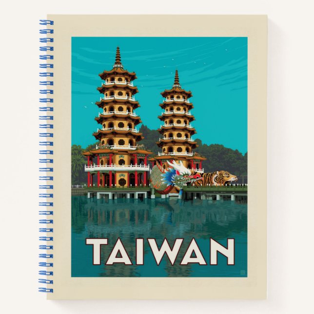 Taiwan | Dragon And Tiger Pagodas Notebook (Front)