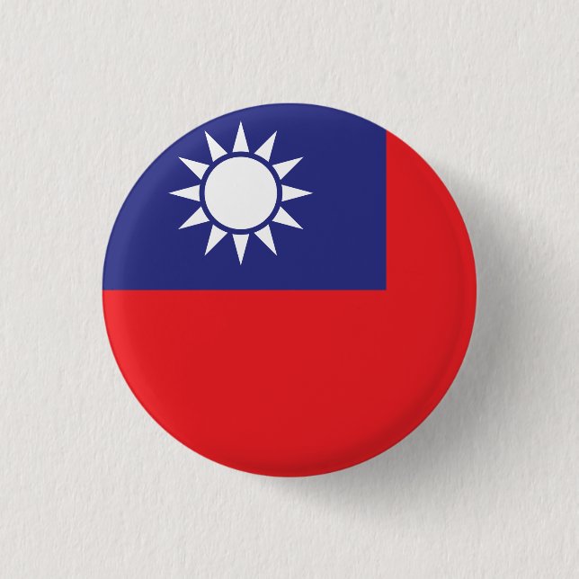 Taiwan Flag 1 Inch Round Button (Front)