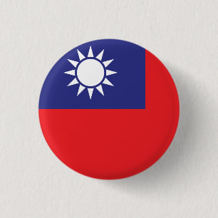 Taiwan Flag 1 Inch Round Button