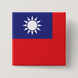 Taiwan Flag 2 Inch Square Button