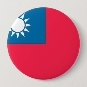 Taiwan Flag 4 Inch Round Button