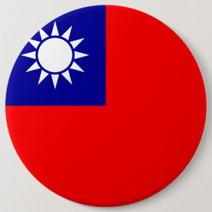 Taiwan Flag 6 Inch Round Button