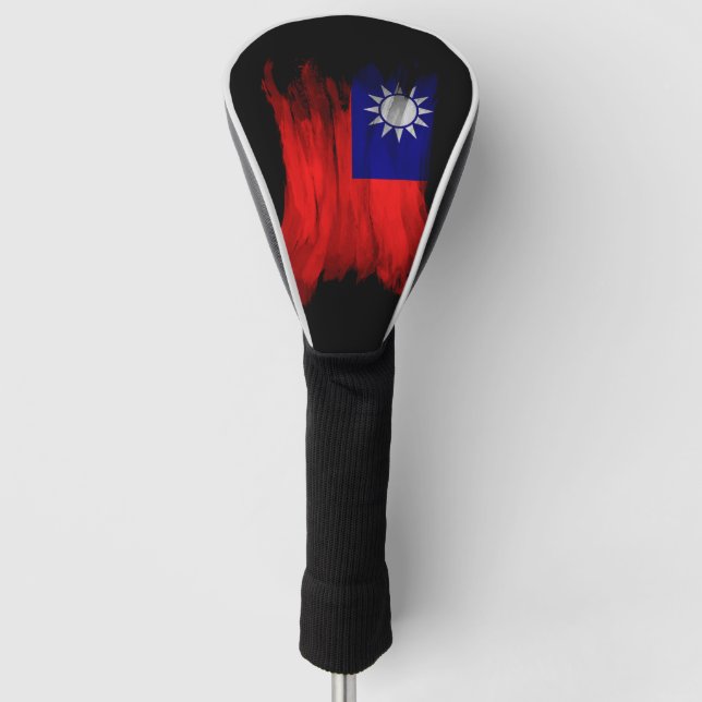 Taiwan flag brush stroke, national flag golf head cover (Front)