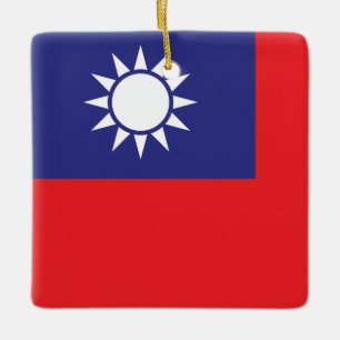 Taiwan Flag  Ceramic Ornament