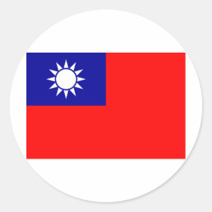 Taiwan flag classic round sticker