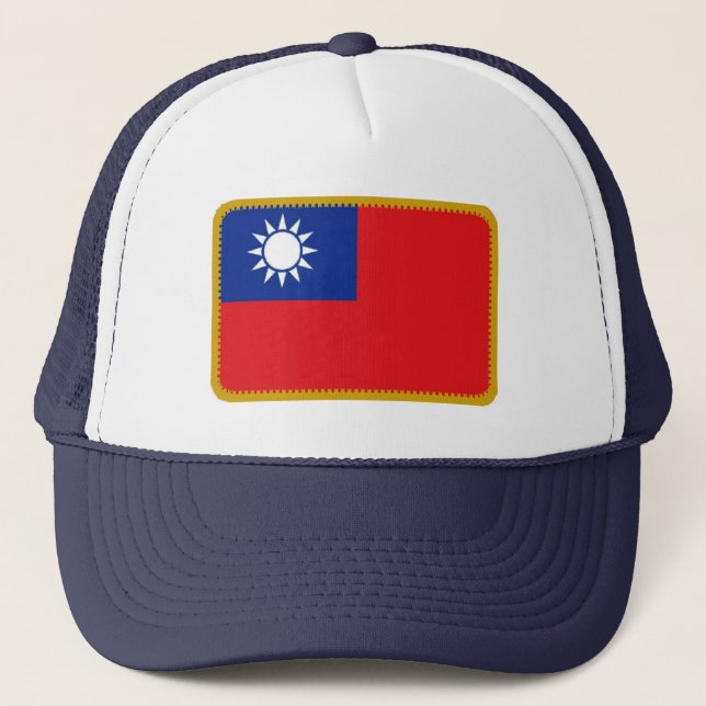 Taiwan flag embroidered effect hat (Front)