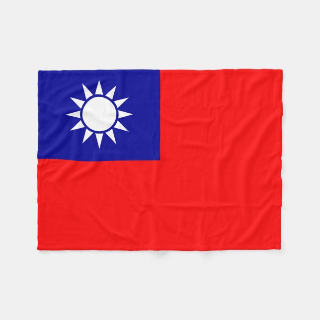 Taiwan Flag Fleece Blanket (Front (Horizontal))