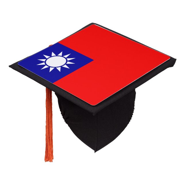 Taiwan Flag Graduation Cap Topper (Angled)