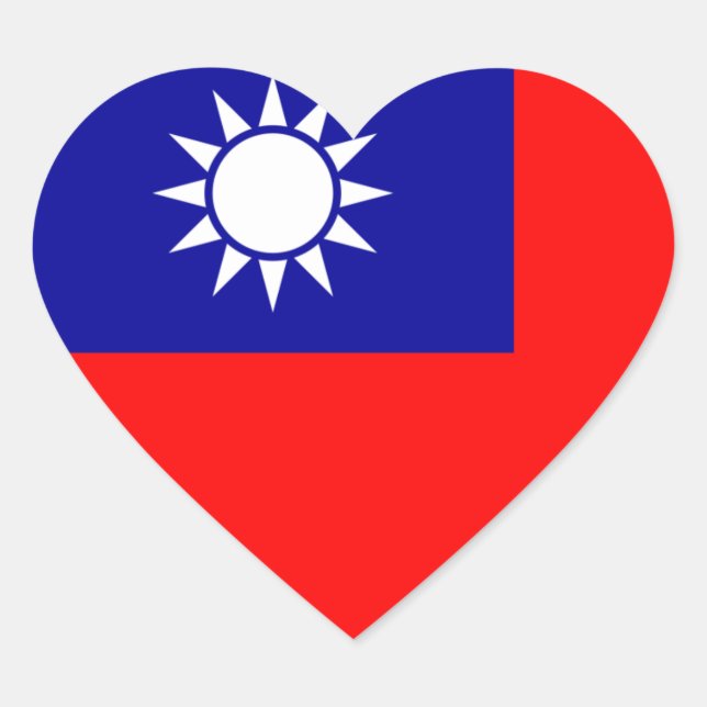 taiwan flag heart sticker (Front)