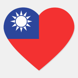 Taiwan Flag Heart Sticker