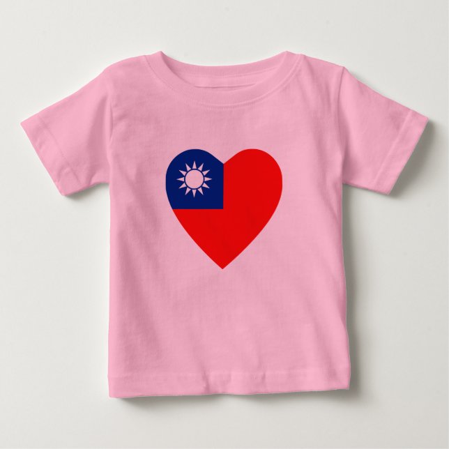 Taiwan Flag Heart T-Shirt (Front)