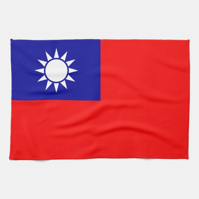 Taiwan Flag Kitchen Towel (Horizontal)