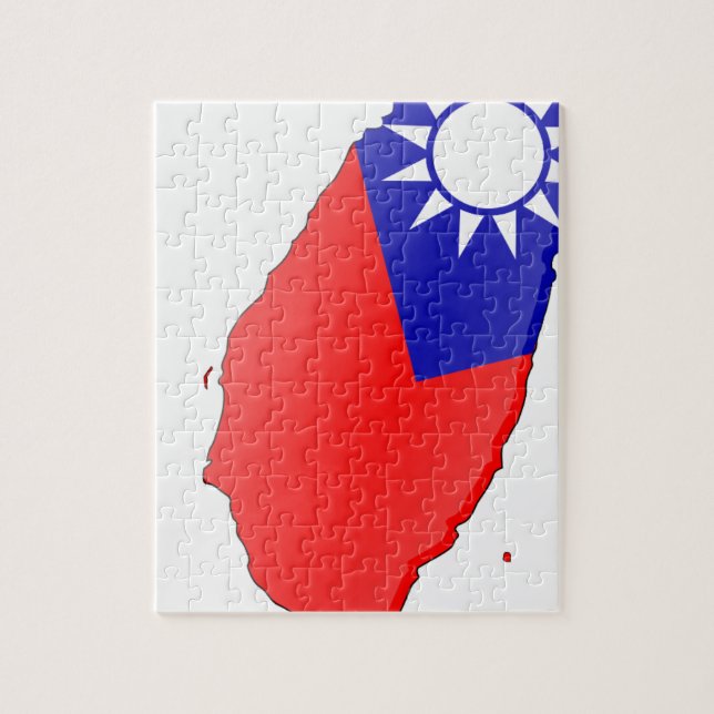 Taiwan Flag Map Jigsaw Puzzle (Vertical)
