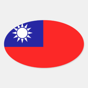 Taiwan* Flag Oval Sticker