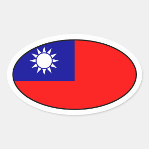 Taiwan Flag Oval Sticker
