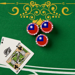 Taiwan flag poker chips