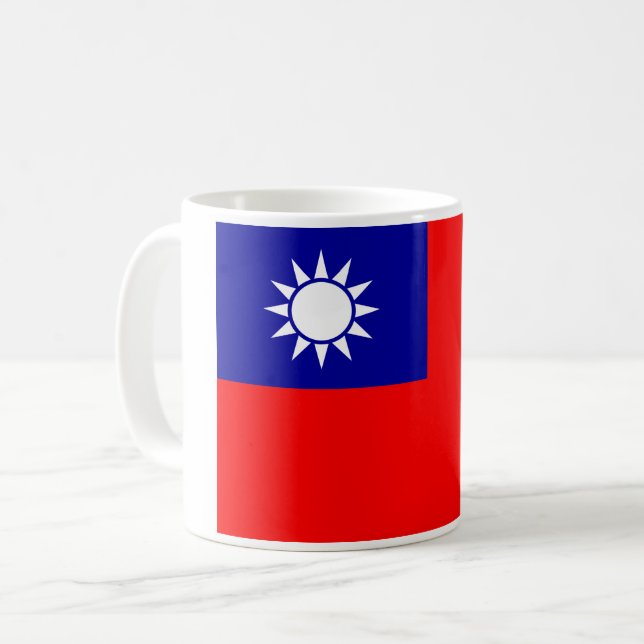 Taiwan Flag: Republic of China, Chinese Taipei Coffee Mug (Front Left)