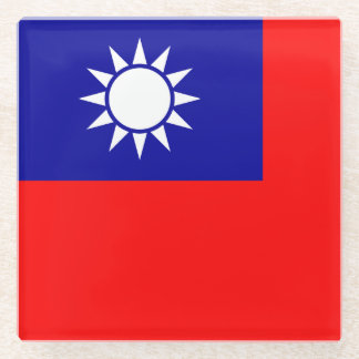 Taiwan Flag: Republic of China, Chinese Taipei Glass Coaster