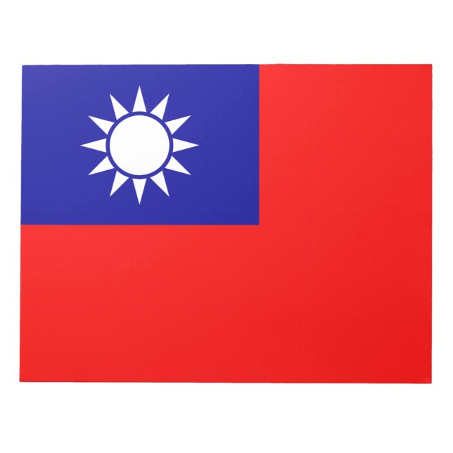 Taiwan Flag: Republic of China, Chinese Taipei Notepad (Front)