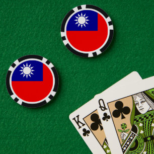 Taiwan Flag: Republic of China, Chinese Taipei Poker Chips