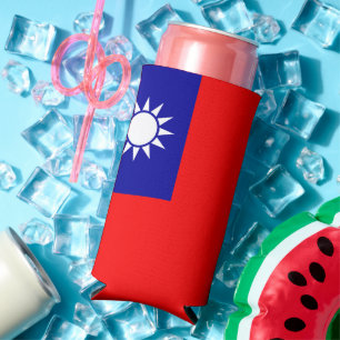Taiwan Flag: Republic of China, Chinese Taipei Seltzer Can Cooler