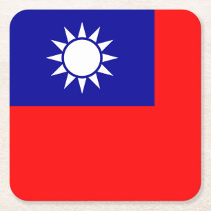 Taiwan Flag: Republic of China, Chinese Taipei Square Paper Coaster