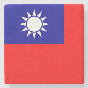 Taiwan Flag: Republic of China, Chinese Taipei Stone Coaster