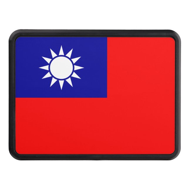 Taiwan Flag: Republic of China, Chinese Taipei Trailer Hitch Cover (Front)