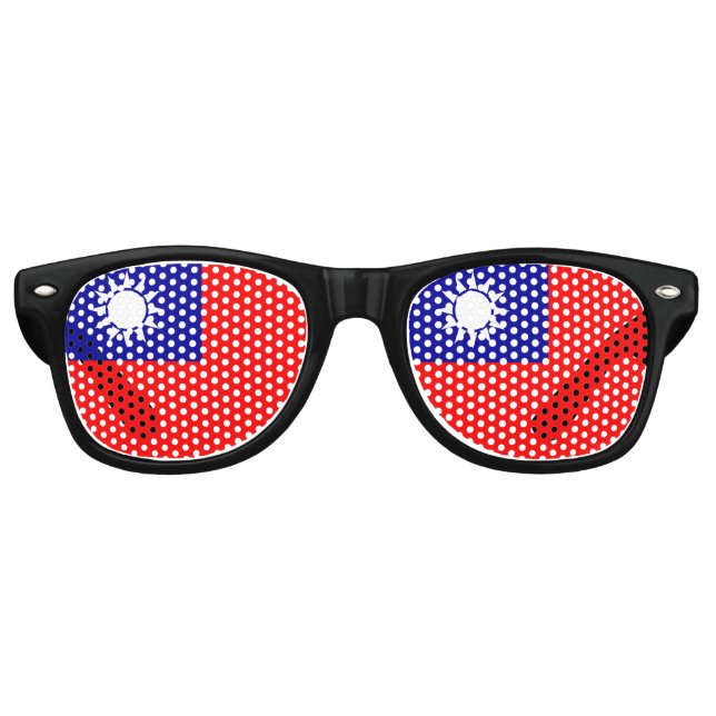 Taiwan flag retro sunglasses (Front)