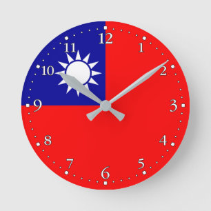 Taiwan Flag Round Clock