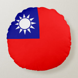 Taiwan Flag Round Pillow