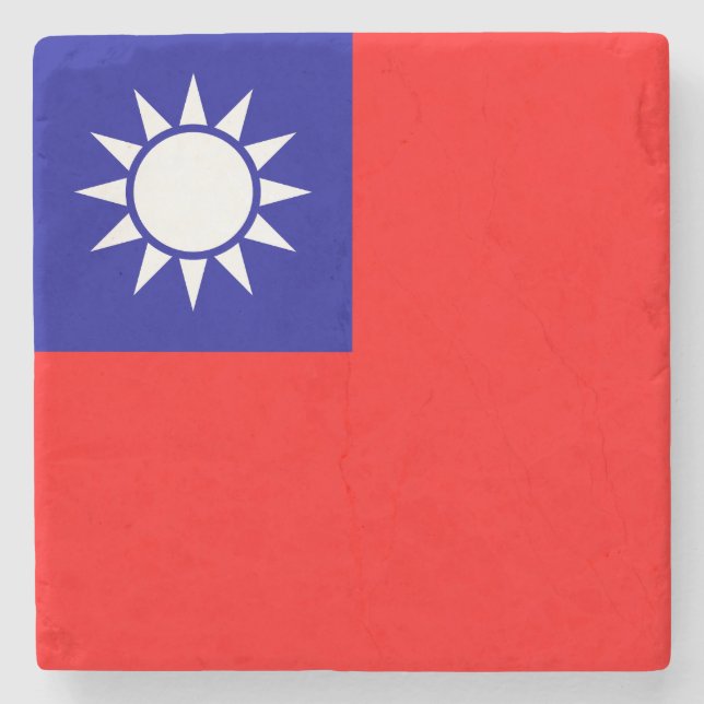 Taiwan Flag Stone Coaster (Front)