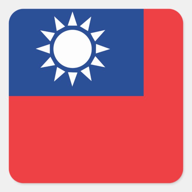 Taiwan flag Taiwanese Square Sticker (Front)