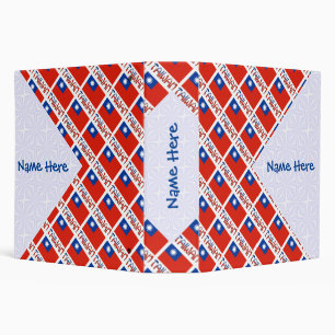 Taiwan Flag Tiled Personalized Ancestry Binder