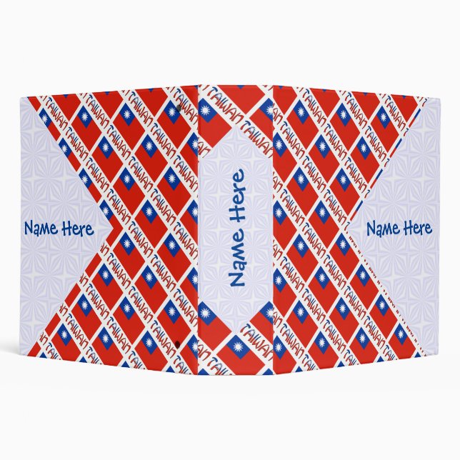 Taiwan Flag Tiled Personalized Ancestry Binder (Background)