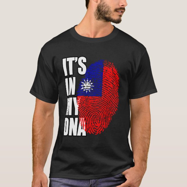 Taiwan Heritage Dna Flag T-Shirt (Front)