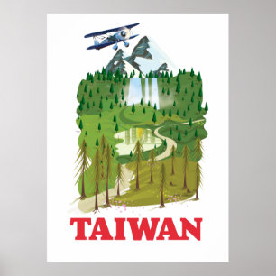 Taiwan landscape travel poster