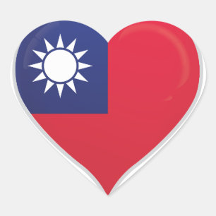 Taiwan love flag pride heart sticker