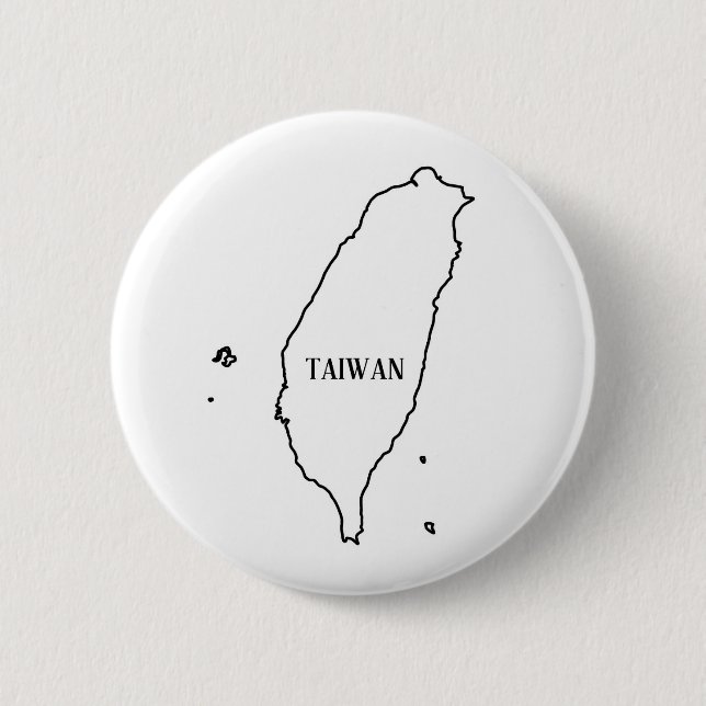 Taiwan Outline Map 2 Inch Round Button (Front)