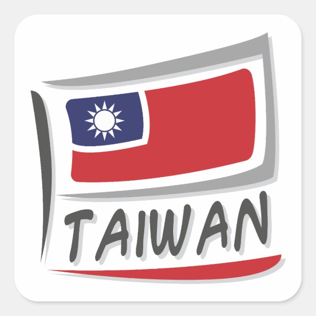 Taiwan  Pride X Flag Square Sticker (Front)