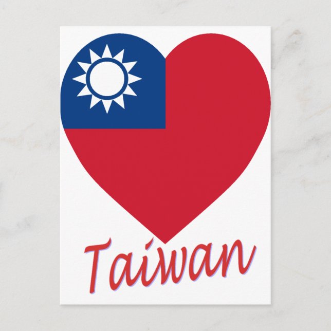 Taiwan (Republic of China) Flag Heart Postcard (Front)