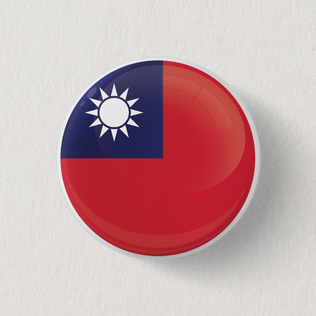 Taiwan  Round Icon Flag  1 Inch Round Button (Front)
