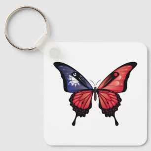Taiwan Swallowtail Butterfly Flag Sticker Keychain